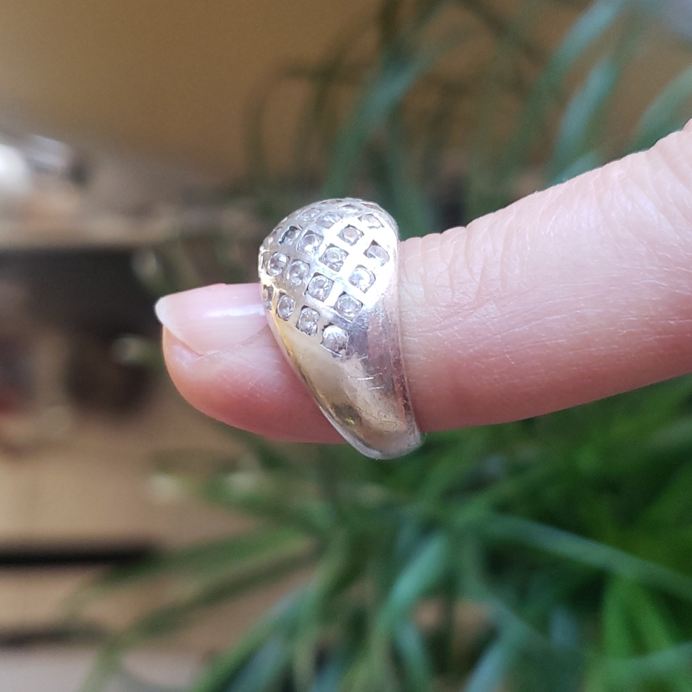 Sterling silver 925 8gr cz ring sz 6